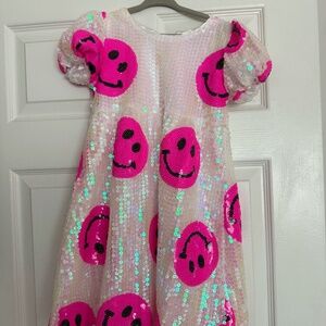 Lola + the Boys PINKIE HAPPY EMOJI DRESS